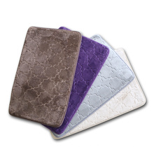 Promotional soft flannel embossed design non-slip bathmat or rug